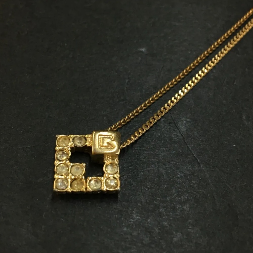 Authentic Preloved Givenchy G Logo Rhinestone Gol… - image 3